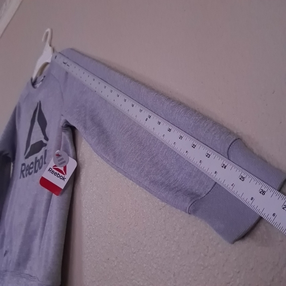 Reebok Essential Hoodie, Gray Kids‎ Fleece Crew Neck, Size L 10/12 - Picture 7 of 14